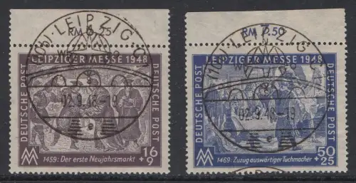 D, SBZ, MiNr. 198 - 199, gestempelt, Oberrand