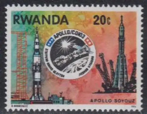 Ruanda Mi.Nr. 835A Raumfahrtunt. Apollo-Sojus, Trägerrakten f.Apollo +Sojus (20)