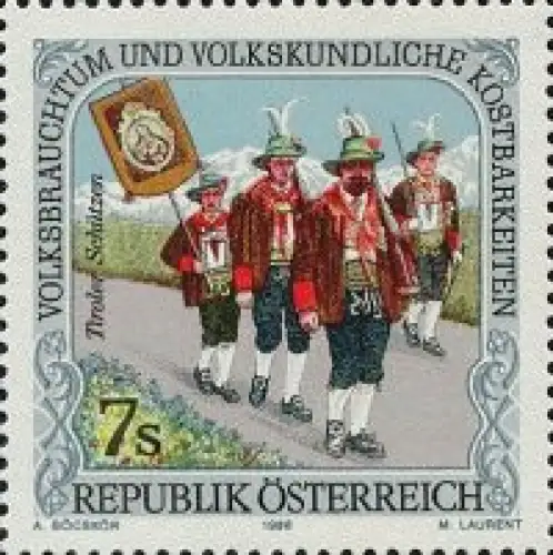 Österreich Mi.Nr. 2192 Volksbrauchtum Tiroler Schützen (7)