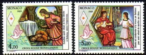 Monaco Mi.Nr. 1929-30 Rotes Kreuz: Hl. Dévote (2 Werte)
