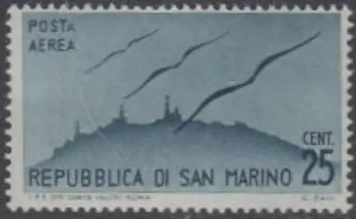 San Marino Mi.Nr. 339 Flugpostmarke Möwen über San Marino (25)