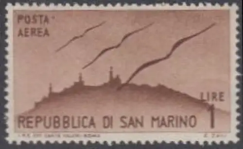 San Marino Mi.Nr. 341 Flugpostmarke Möwen über San Marino (1)