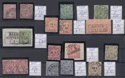 kleine Sammlung NDP aus Mi.Nr. 1 bis 24 und Dienst, gestempelt und postfrisch