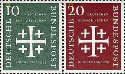 D,Bund Mi.Nr. 235-236 Ev. Kirchentag 56 (2 Werte)