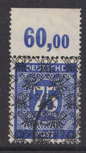 D, Bizone, Mi.Nr. 67II OR dgz, gestempelt, Ziffer mitt Netzaufdruck