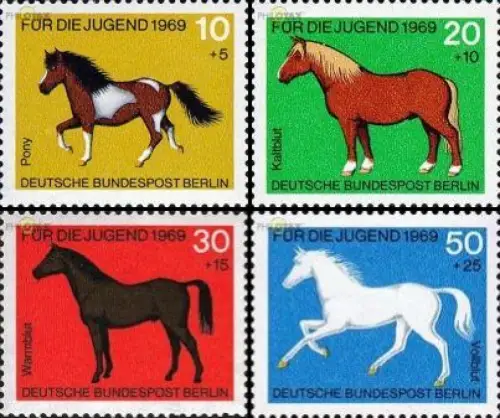 Berlin Mi.Nr. 326-329 Jugend 69 Pferde (4 Werte)
