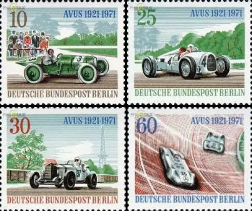 Berlin Mi.Nr. 397-400 Avus, Marken aus Block (4 Werte)