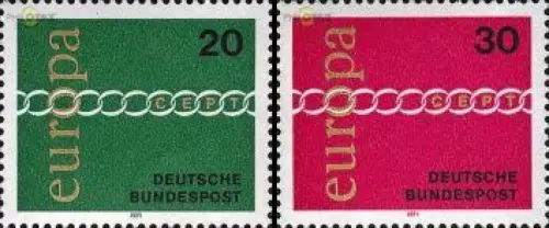 D,Bund Mi.Nr. 675-676 Europa 71 (2 Werte)