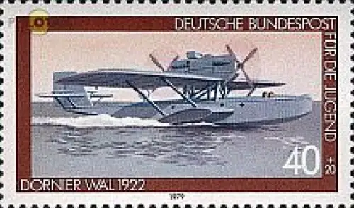 D,Bund Mi.Nr. 1005 Jugend 79 alte Flugzeuge, Dornier Wal (40+20)