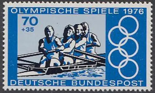 D,Bund Mi.Nr. 889 Olymp.Sommerspiele 76 Rudern (70+35)