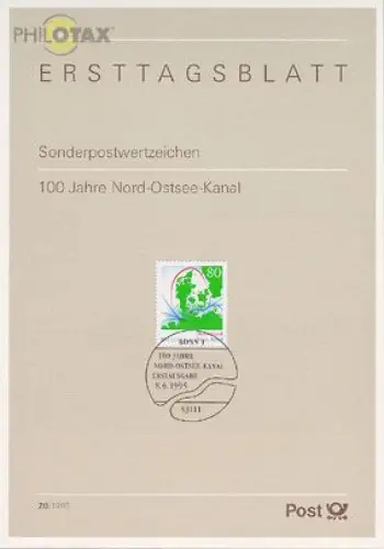 D,Bund Mi.Nr. 20/95 Nord-Ostsee-Kanal (Marke MiNr.1802)