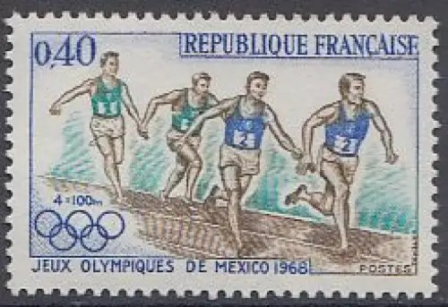 Frankreich MiNr. 1638 Olympia 1968 Mexiko, Staffelläufer (0,40)