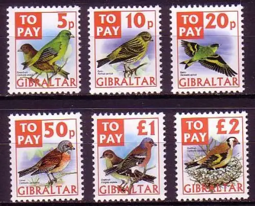Gibraltar Porto Mi.Nr. 26-31 Vögel (6 Werte)