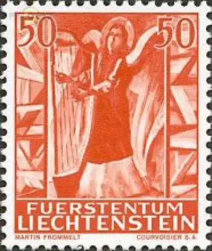 Liechtenstein Mi.Nr. 425 Weihnachten 62, Engel, Fresko von Häusle (50)