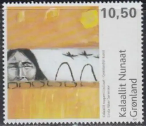 Grönland Mi.Nr. 491 Zeitgenössische Kunst Gemälde v.Linda Riber Sorensen (10,50)