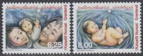 Grönland Mi.Nr. 547-48 Weihnachten, Heilige Familie, Christkind (2 Werte)