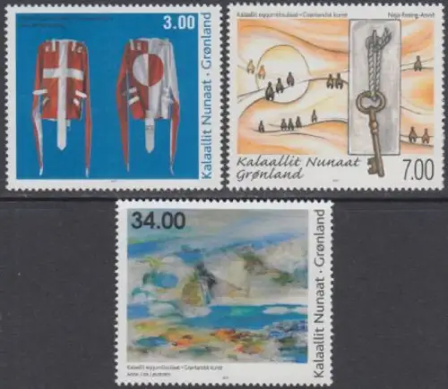 Grönland Mi.Nr. 590-92 Zeitgenössische Kunst, Gemälde, Fotokunst (3 Werte)