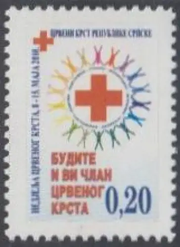 Bosnien-Herz.Serb.Zwangszuschlagsm.Mi.Nr. 26A Rotes Kreuz, Menschenkette (0,20)