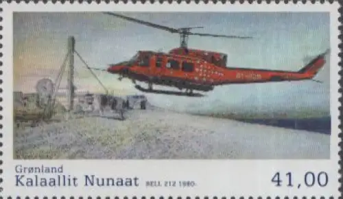 Grönland Mi.Nr. 677 Grönländische Zivilluftfahrt, Hubschrauber Bell 212 (41,00)
