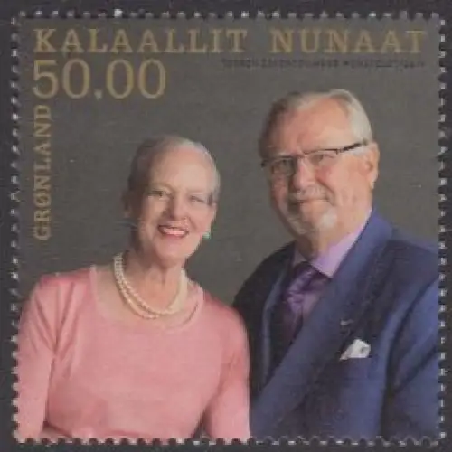 Grönland MiNr. 763 Goldene Hochzeit Königin Margrethe - Prinz Henrik (50,00)