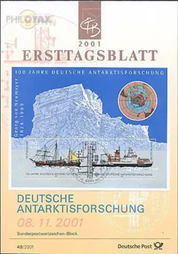 D,Bund Mi.Nr. 49/01 Dt. Antarktisforschung, Forschungsschiffe (Block MiNr.57)