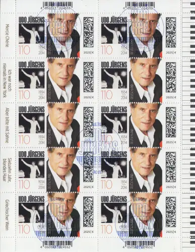 D,Bund Mi.Nr. 3927, Udo Jürgens (Kleinbogen) 