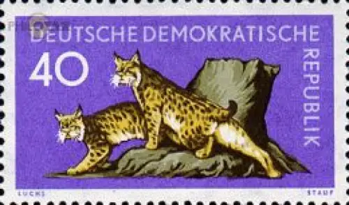 D,DDR Mi.Nr. 741 Waldtiere, Luchse (40)
