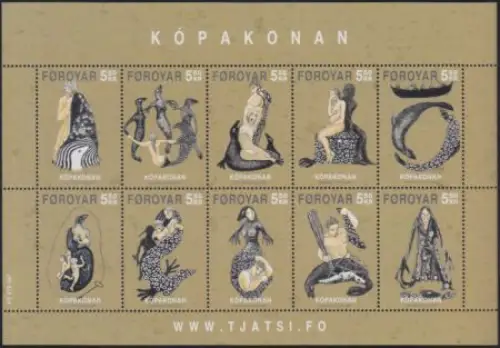Färöer Mi.Nr. Klbg.586-95 Die Sage von der Robbenfrau, Illustrationen zur Sage