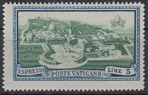 Vatikan Mi.Nr. 112 Eilmarke Wappen von Papst Pius XII. (5L)