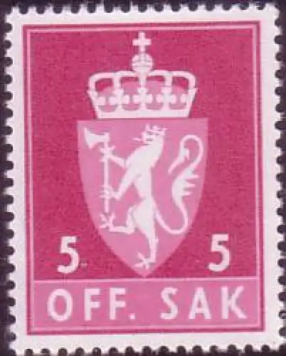 Norwegen Dienstmarke Mi.Nr. 68y Staatswappen (phosphor. Papier) (5)