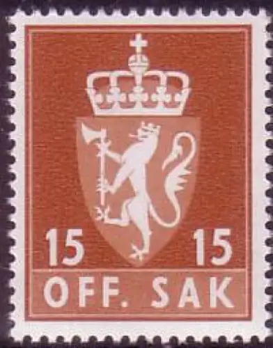 Norwegen Dienstmarke Mi.Nr. 70y Staatswappen (phosphor. Papier) (15)