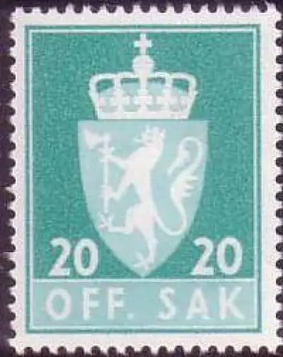 Norwegen Dienstmarke Mi.Nr. 71y Staatswappen (phosphor. Papier) (20)