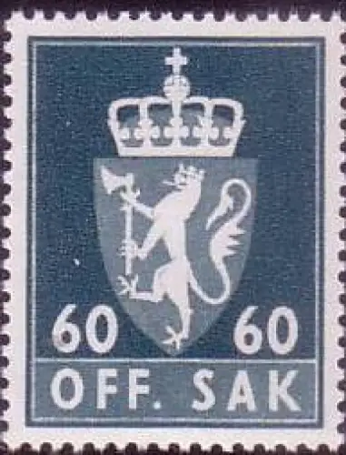 Norwegen Dienstmarke Mi.Nr. 78y Staatswappen (phosphor. Papier) (60)
