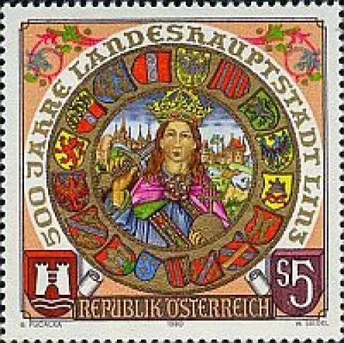 Österreich Mi.Nr. 1983 Landeshauptstadt Linz, Kaiser Friedrich III, Wappen (5)
