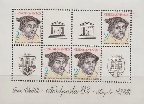 Tschechoslowakei MiNr. Block 56 NORDPOSTA ´83, Martin Luther