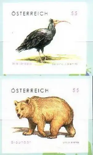 Österreich Mi.Nr. 2622-23 Freim., Tierschutz (2 Werte)