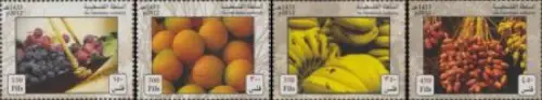 Palästina Mi.Nr. 241-44 Früchte, Trauben, Orangen, Bananen, Datteln (4 Werte)