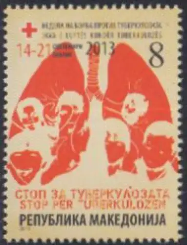 Makedonien Zwangszuschlagsm.Mi.Nr. 166 Rotes Kreuz, Tuberkulosebekämpfung (8)