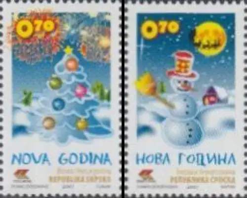 Bosnien-Herz.Serb. Mi.Nr. 413-14 Weihnachten und Neujahr (2 Werte)