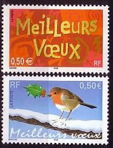 Frankreich Mi.Nr. 3763-3764 Weihnachten und Neujahr (2Werte)