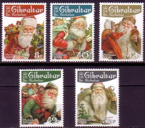 Gibraltar Mi.Nr. 1181-85A Weihnachten, Weihnachtsmann (5 Werte)