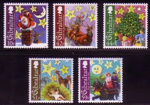 Gibraltar Mi.Nr. 1303-07 Weihnachten (5 Werte)