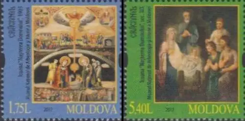 Moldawien Mi.Nr. 817-18 Weihnachten, Ikonen aus Nationalmuseum (2 Werte)
