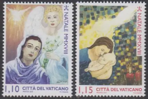 Vatikan MiNr. 1949-50 Weihnachten, Frauen (2 Werte)