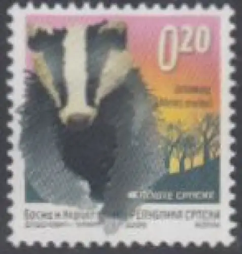 Bosnien-Herz.Serb. Mi.Nr. 458IIC Freim.Dachs (0,20)