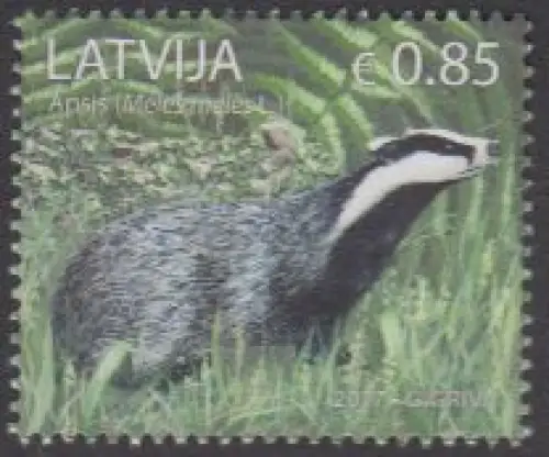Lettland MiNr. 1018 Europäischer Dachs (0,85)