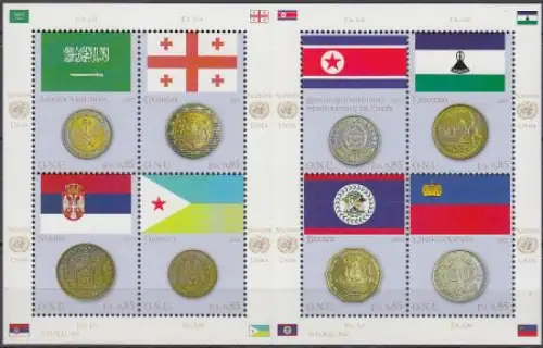 UNO Genf Mi.Nr. Klbg.780-87 Flaggen und Münzen (VI) (mit 780-87)