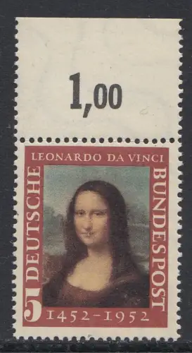 D,Bund Mi.Nr. 148 Mona Lisa mit Oberrand