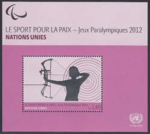 UNO Genf Mi.Nr. Block 32 Paralympics 2012 London, Bogenschießen 