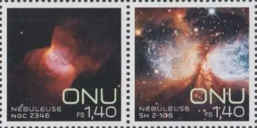 UNO Genf MiNr. Zdr.829+830 Internat.Weltraumwoche (waagerechter Zus.druck)